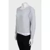 Gray sweatshirt with contrasting elastic waistband