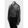 Leather jacket decorated with crystals