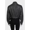 Leather jacket decorated with crystals