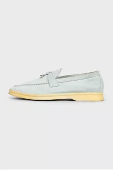 Summer Charms Walk Blue Suede Loafers