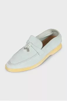 Summer Charms Walk Blue Suede Loafers