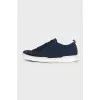 Blue sneakers with a 3D branded print