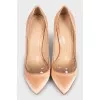 Beige shoes with silicone inserts