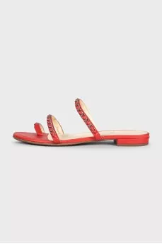 Red sandals with decor
