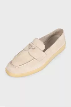 Мужские лоферы из замши с логотипом 