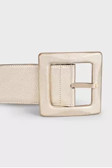 Golden wide leather belt