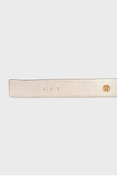 Golden wide leather belt