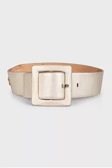 Golden wide leather belt
