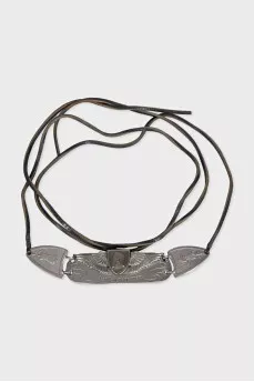 Belt with leather ties