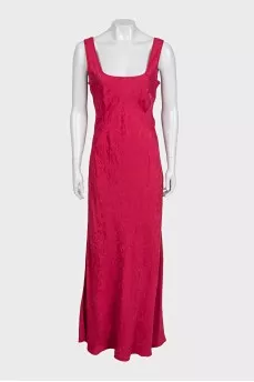 Pink printed sleeveless dress