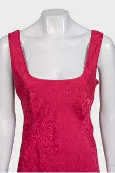 Pink printed sleeveless dress