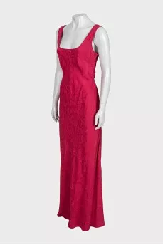 Pink printed sleeveless dress