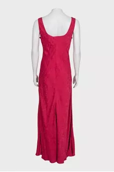 Pink printed sleeveless dress