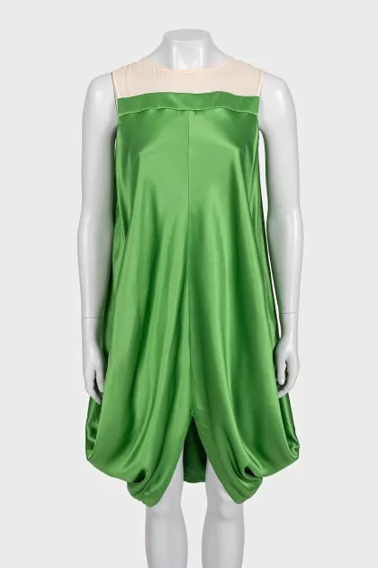 Green silk dress