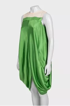 Green silk dress