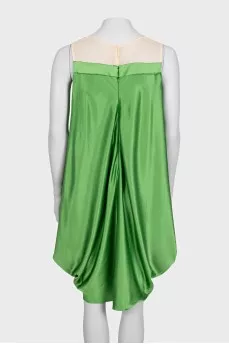Green silk dress