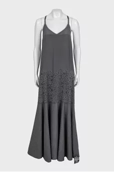 Maxi dress with straps and lace embellishment