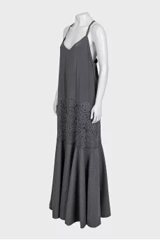 Maxi dress with straps and lace embellishment