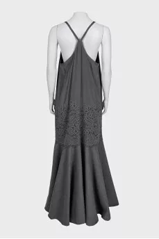 Maxi dress with straps and lace embellishment