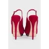 Red suede slingbacks
