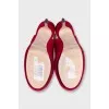 Red suede slingbacks