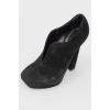 Black Suede High Heel Ankle Boots