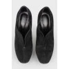 Black Suede High Heel Ankle Boots