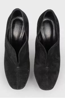Black Suede High Heel Ankle Boots