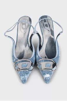 Джинсові слінгбеки з лого