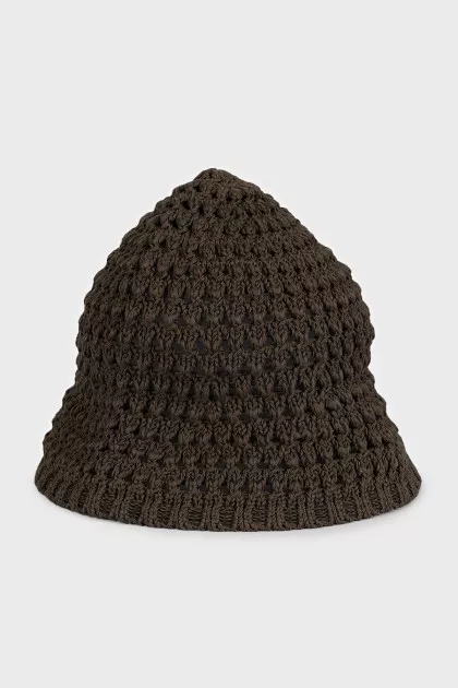 Knitted green Panama hat