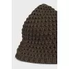 Knitted green Panama hat
