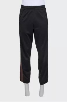 Men's sweatpants with drawstrings and side stripes