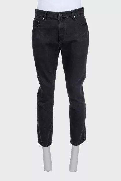 Men's cropped straight leg jeans
