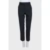 Black straight-cut wool trousers