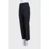 Black straight-cut wool trousers