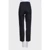 Black straight-cut wool trousers
