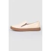 Leather moccasins with brown soles