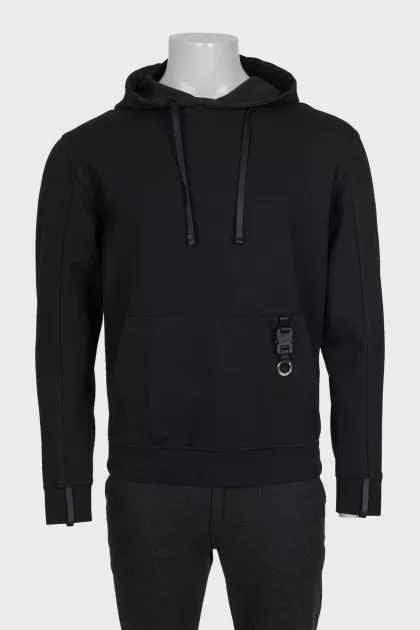 Men's plain black hoodie