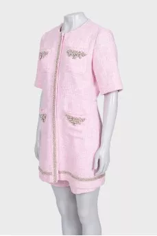 Tweed jumpsuit with shorts