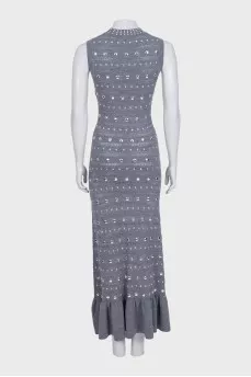 Gray maxi dress with silver embellishments