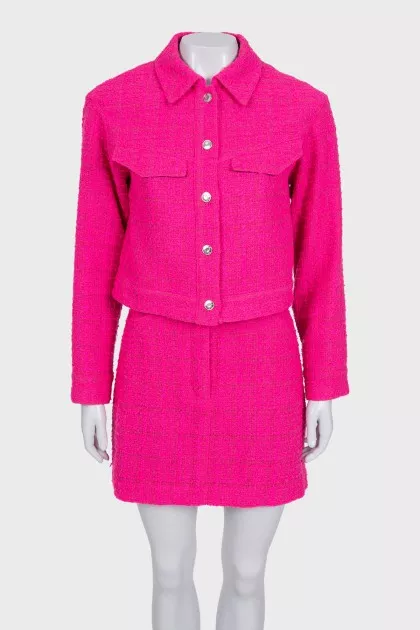 Pink tweed skirt suit