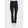 Black skinny fit button-down jeans