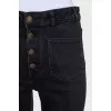 Black skinny fit button-down jeans