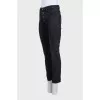 Black skinny fit button-down jeans