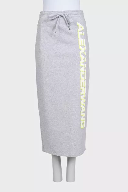 Straight-cut skirt with ties