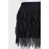 Black skirt with lace frills