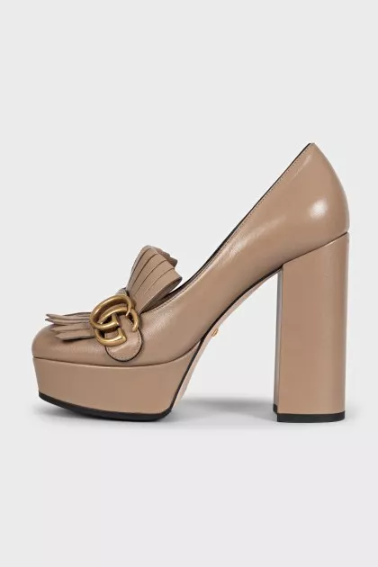 Beige leather Marmont shoes