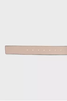 Beige leather belt