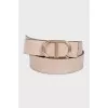 Beige leather belt