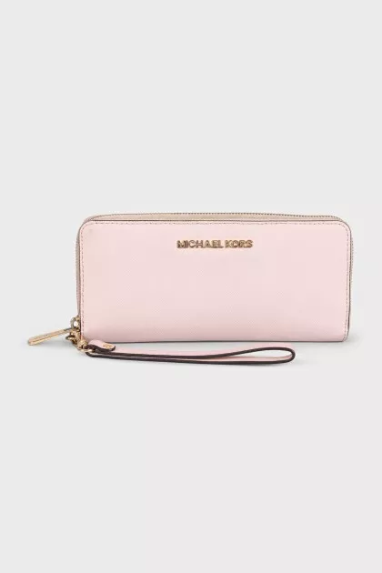 Leather wallet with gold clasp